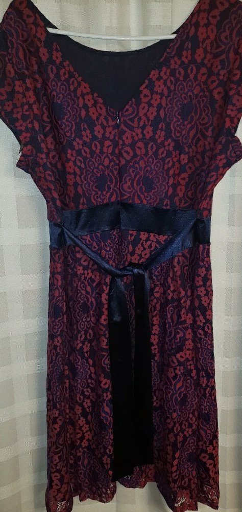 Lace Cocktail Dress with Navy undertone. NWT - Picture 4 of 7